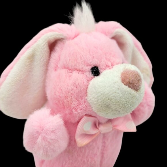 Set Of 2 GAF and Sound N Light Bunny Rabbits Pink White Bows 7" Easter NO SOUND - Picture 8 of 10